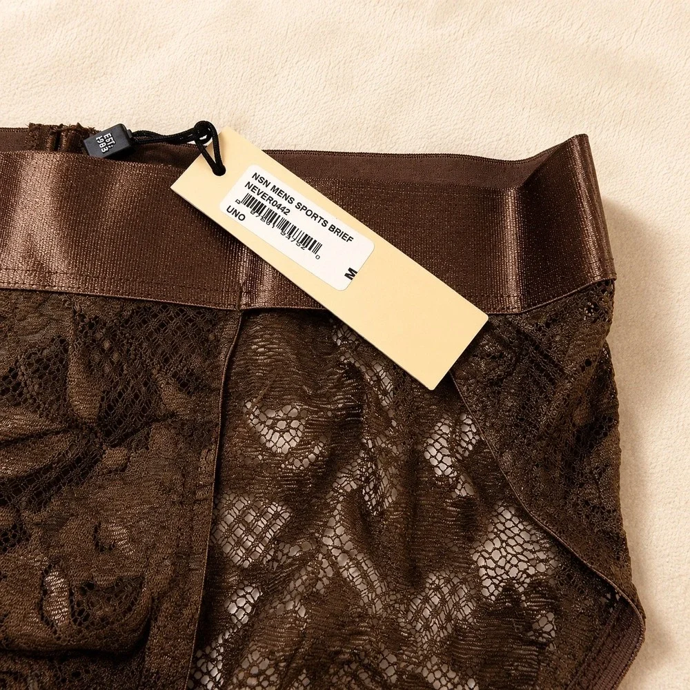 COSABELLA Never Say Never Men's Sports Brief Uno Brown Lace - Size M / NWT